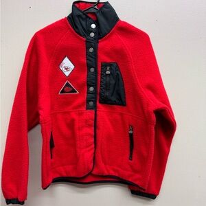 Red Fleece Utility Jacket